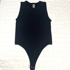 Blue leopard Brand Body Suit Black Thong Sleeveless Top Woman’s Sz Size 2X 3X